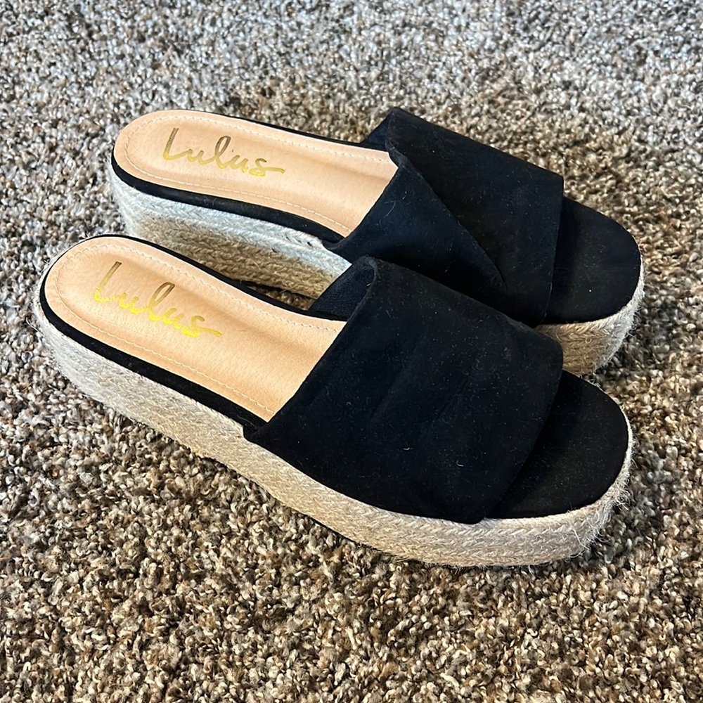 O'Ahu 2 Black Suede Espadrille Flatforms